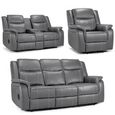Galaxy Grey Faux Leather 3+2+1 Seater Electric Recliner Sofa Set thumbnail 2