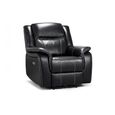 Galaxy Electric Black Faux Leather Recliner Armchair thumbnail 2