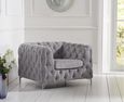 Clearance - Alicia Armchair - Grey Plush Fabric - FS375