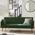 Andi Green Fabric Sofa Bed - 2 Seater - Click Clack