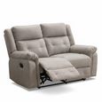 Berkeley Recliner Sofa - 2 Seater - Light Grey Leather Look Fabric