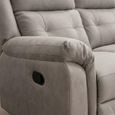 Berkeley Recliner Sofa - 2 Seater - Light Grey Leather Look Fabric