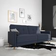 Andora Coil Sofa Bed - 3 Seater - Navy Blue Linen Fabric - 2146629UK