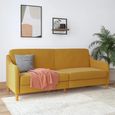 Jasper Sprung Sofa Bed - 3 Seater - Mustard Linen Fabric - 2148329UK