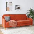 Jasper Sprung Sofa Bed - 3 Seater - Orange Linen Fabric - 2148729UK