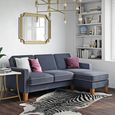Novogratz Bowen Sectional Sofa - Blue Chenille Fabric - DA036SEC-BLUK