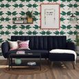 Novogratz Brittany Sectional Futon Sofa Bed - Navy Blue Linen - 2276629NUK