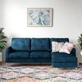 Novogratz Chapman Sectional Sofa - Blue Velvet Fabric - DA037SEC-BLUK