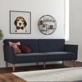 Novogratz Regal Futon Sofa Bed - Blue Linen Fabric - 2180629NUK