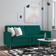 Novogratz Skylar Sofa Bed - Green Velvet Fabric - 2358979NUK