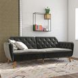 Novogratz Tallulah Futon Sofa Bed - Grey Velvet Fabric - 2144479NUK