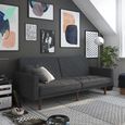 Paxson Sofa Bed - 3 Seater - Dark Grey Linen Fabric - 2110429UK