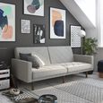 Paxson Sofa Bed - 3 Seater - Light Grey Linen Fabric - 2110229UK