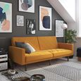 Paxson Sofa Bed - 3 Seater - Mustard Linen Fabric - 2110329UK