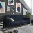 Paxson Sofa Bed - 3 Seater - Navy Blue Linen Fabric - 2110629UK