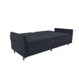 Andora Coil Sofa Bed - 3 Seater - Navy Blue Linen Fabric - 2146629UK
