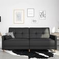 Andora Sprung Sofa Bed - 3 Seater - Black Faux Leather - 2146009UK