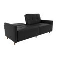 Andora Sprung Sofa Bed - 3 Seater - Black Faux Leather - 2146009UK