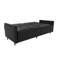 Andora Sprung Sofa Bed - 3 Seater - Black Faux Leather - 2146009UK