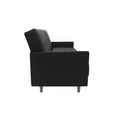 Andora Sprung Sofa Bed - 3 Seater - Black Faux Leather - 2146009UK