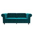 Felix Chesterfield Sofa Bed - 3 Seater - Teal Velvet Fabric - 2258979UK