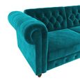 Felix Chesterfield Sofa Bed - 3 Seater - Teal Velvet Fabric - 2258979UK