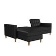 Hartford Sectional Futon Sofa Bed - Storage - Black Faux Leather - 2195009UK