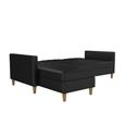 Hartford Sectional Futon Sofa Bed - Storage - Black Faux Leather - 2195009UK
