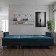 Hartford Sectional Futon Sofa Bed - Storage - Blue Chenille Fabric - 2112669UK