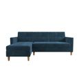 Hartford Sectional Futon Sofa Bed - Storage - Blue Chenille Fabric - 2112669UK