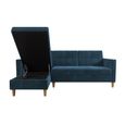 Hartford Sectional Futon Sofa Bed - Storage - Blue Chenille Fabric - 2112669UK