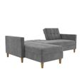 Hartford Sectional Futon Sofa Bed - Storage - Grey Chenille Fabric - 2195459UK