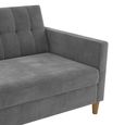 Hartford Sectional Futon Sofa Bed - Storage - Grey Chenille Fabric - 2195459UK