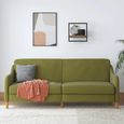 Jasper Sprung Sofa Bed - 3 Seater - Green Linen Fabric - 2148929UK
