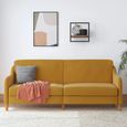 Jasper Sprung Sofa Bed - 3 Seater - Mustard Linen Fabric - 2148329UK
