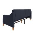 Jasper Sprung Sofa Bed - 3 Seater - Navy Blue Linen Fabric - 2148629UK