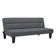Kebo Futon Sofa Bed - 3 Seater - Grey Velvet Fabric - 2005419UK