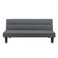 Kebo Futon Sofa Bed - 3 Seater - Grey Velvet Fabric - 2005419UK