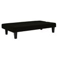 Kebo Futon Sofa Bed - 3 Seater - Black Velvet Fabric - 2005019UK