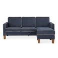 Novogratz Bowen Sectional Sofa - Blue Chenille Fabric - DA036SEC-BLUK
