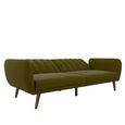 Novogratz Brittany Futon Sofa Bed - Green Linen Fabric - 2115329NUK