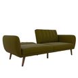 Novogratz Brittany Futon Sofa Bed - Green Linen Fabric - 2115329NUK