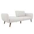 Novogratz Brittany Futon Sofa Bed - Light Grey Linen Fabric - 2115429NUK