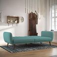 Novogratz Brittany Futon Sofa Bed - Light Blue Linen Fabric - 2115829NUK