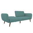 Novogratz Brittany Futon Sofa Bed - Light Blue Linen Fabric - 2115829NUK