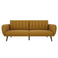 Novogratz Brittany Futon Sofa Bed - Mustard Linen Fabric - 2115929NUK