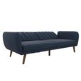 Novogratz Brittany Futon Sofa Bed - Navy Blue Linen Fabric - 2115629NUK