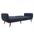 Novogratz Brittany Futon Sofa Bed - Navy Blue Linen Fabric - 2115629NUK