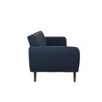 Novogratz Brittany Futon Sofa Bed - Navy Blue Linen Fabric - 2115629NUK