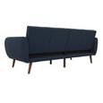 Novogratz Brittany Futon Sofa Bed - Navy Blue Linen Fabric - 2115629NUK